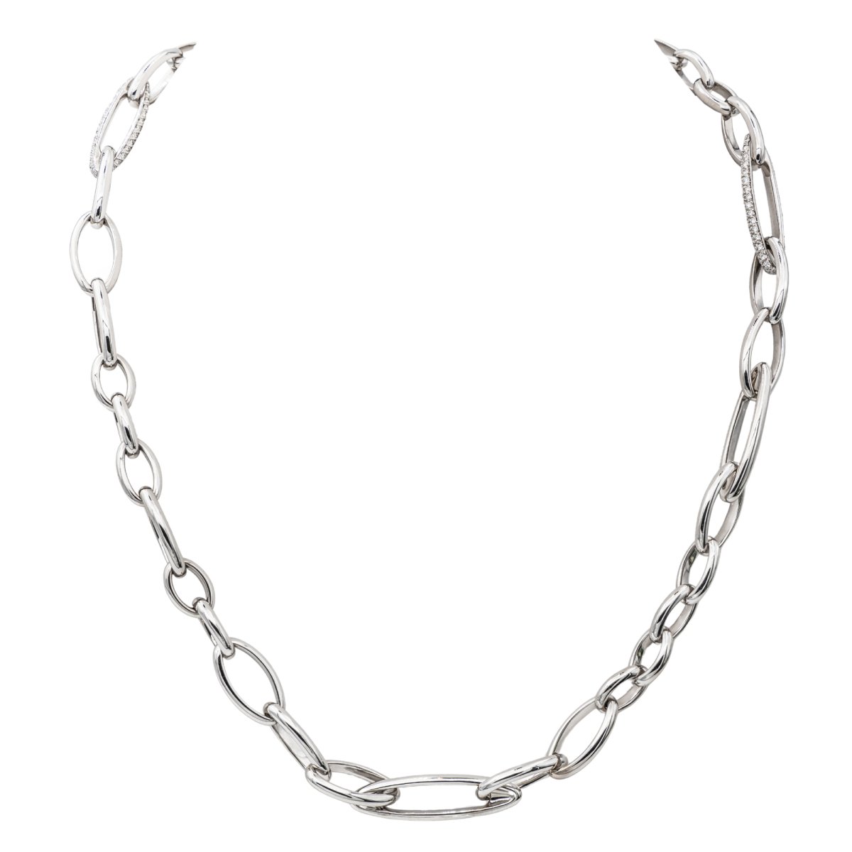 RIVLUXE POMELLATO Necklace “Iconica” chain in white gold and diamonds