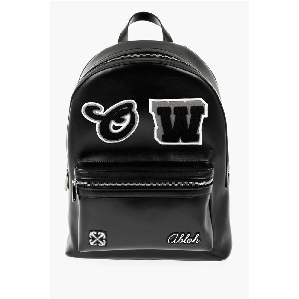 2275 Off Leather ROUND VARSITY Backpack with Men's Patches