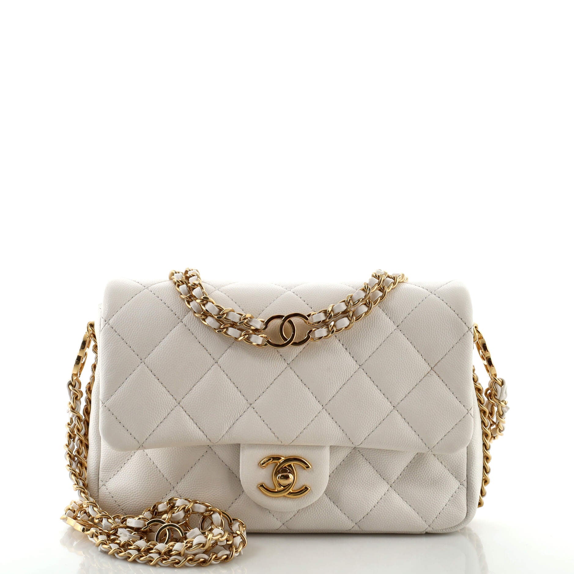 2860 Coco You Chain Flap Bag Quilted Caviar Mini