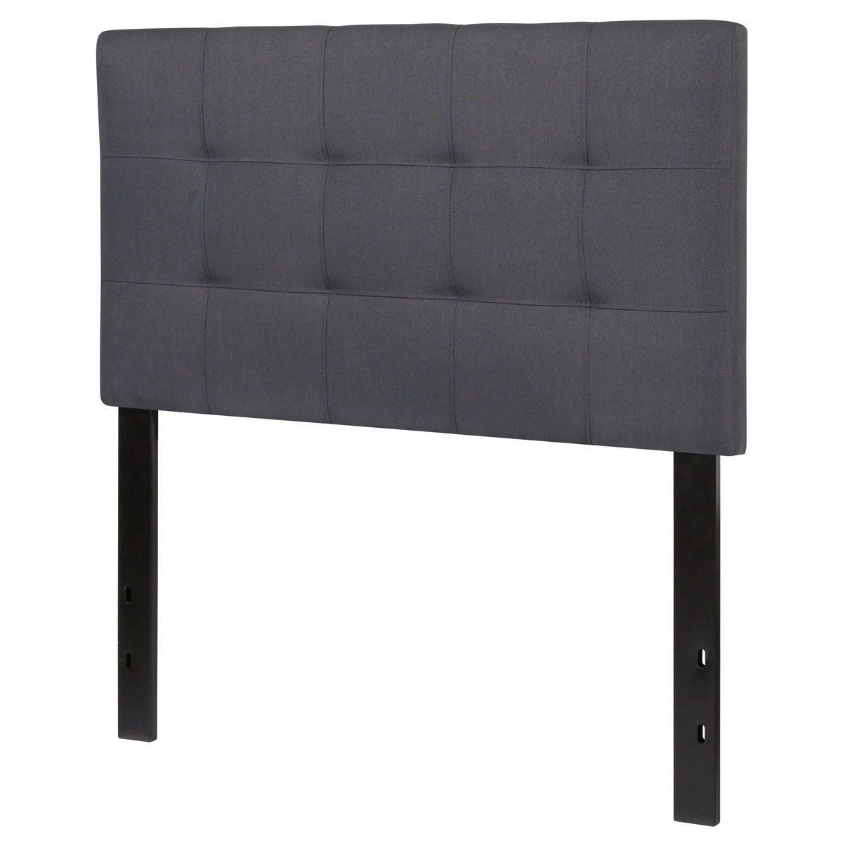 2736 Twin size Modern Dark Grey Fabric Upholstered Panel Headboard