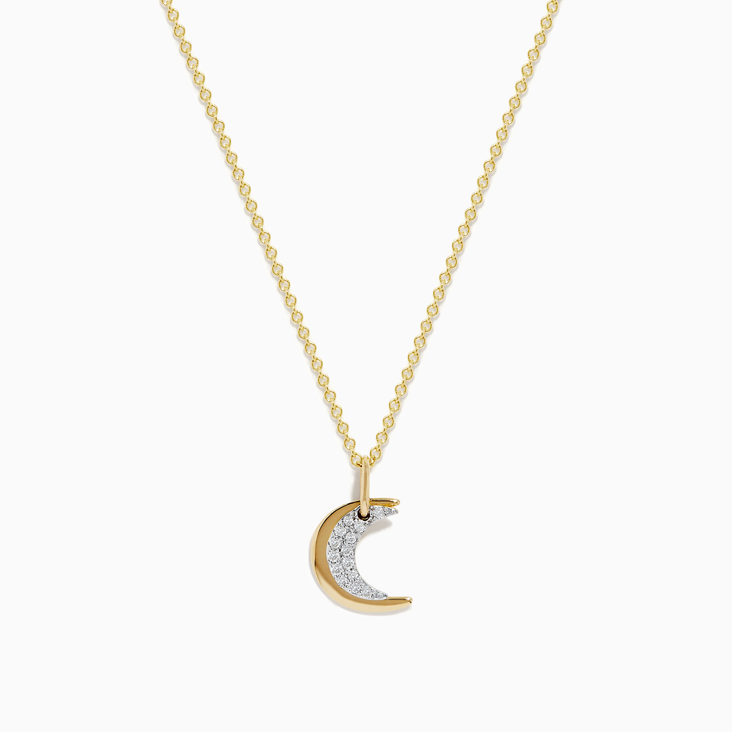 EFFY JEWELRY Novelty 14K Yellow Gold Diamond Moon Pendant