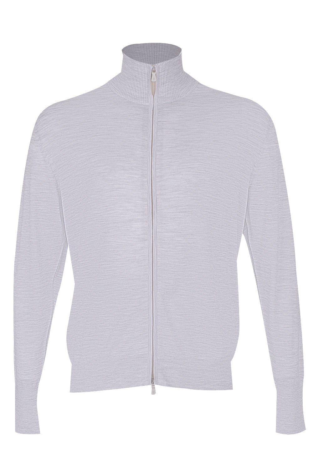 ELEVENTY Full Zip Knit Sweater   Light Gray