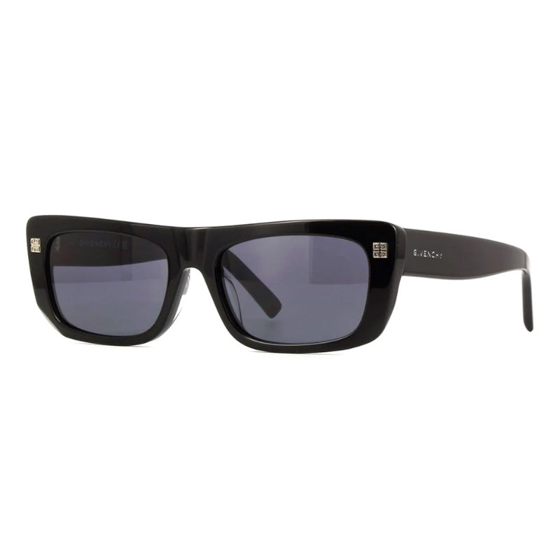2613 Givenchy Rectangle Full Rim  With A Shiny Black Frame And Grey Lens.