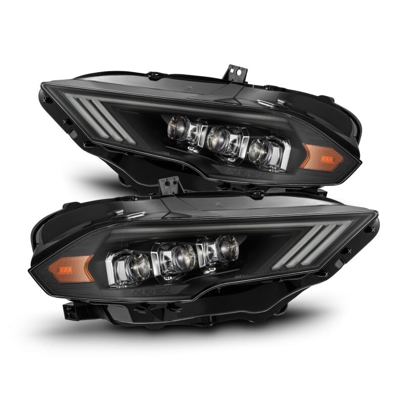 AlphaRex 18 22 Ford Mustang NOVA Series LED Projector Headlights Black