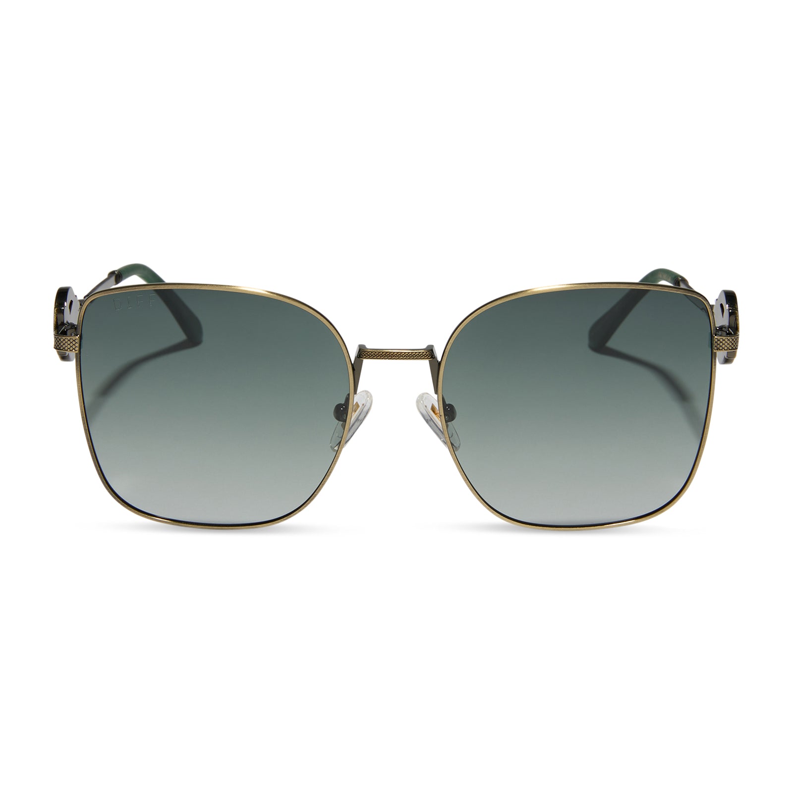 DIFF EYEWEAR HOUSE OF THE DRAGON   ANTIQUE GOLD + GREEN GRADIENT + POLARIZED SUNGLASSES