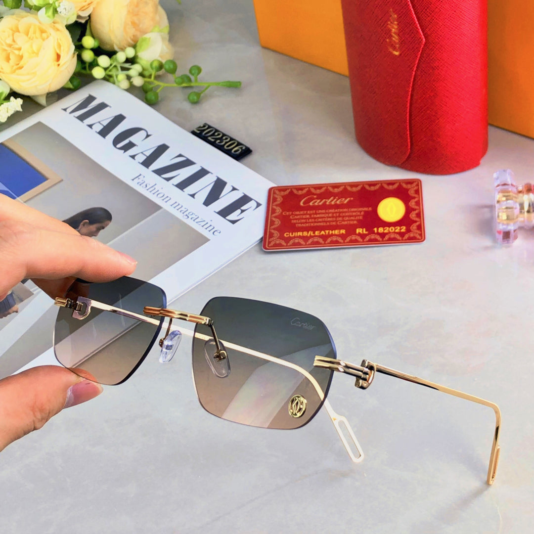 CARTIER SUNGLASSES C DE RECTANGULAR SUNGLASSES  578002 IN METAL