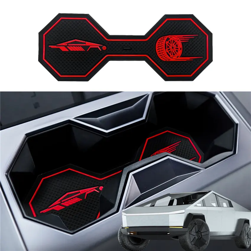 EV PARTS ONLINE Tesla Cybertruck Silicone Cupholder Liner, Cup Coaster, 2023 2024