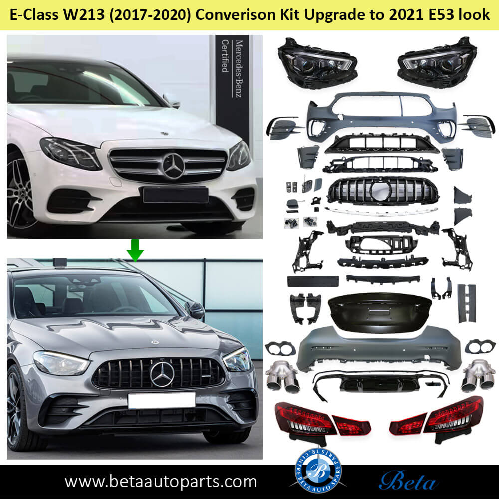 BETAAUTOPARTS Mercedes E Class W213 (2017 2020), Body Kit Conversion Upgrade to 2021 AMG E53 Look, Taiwan
