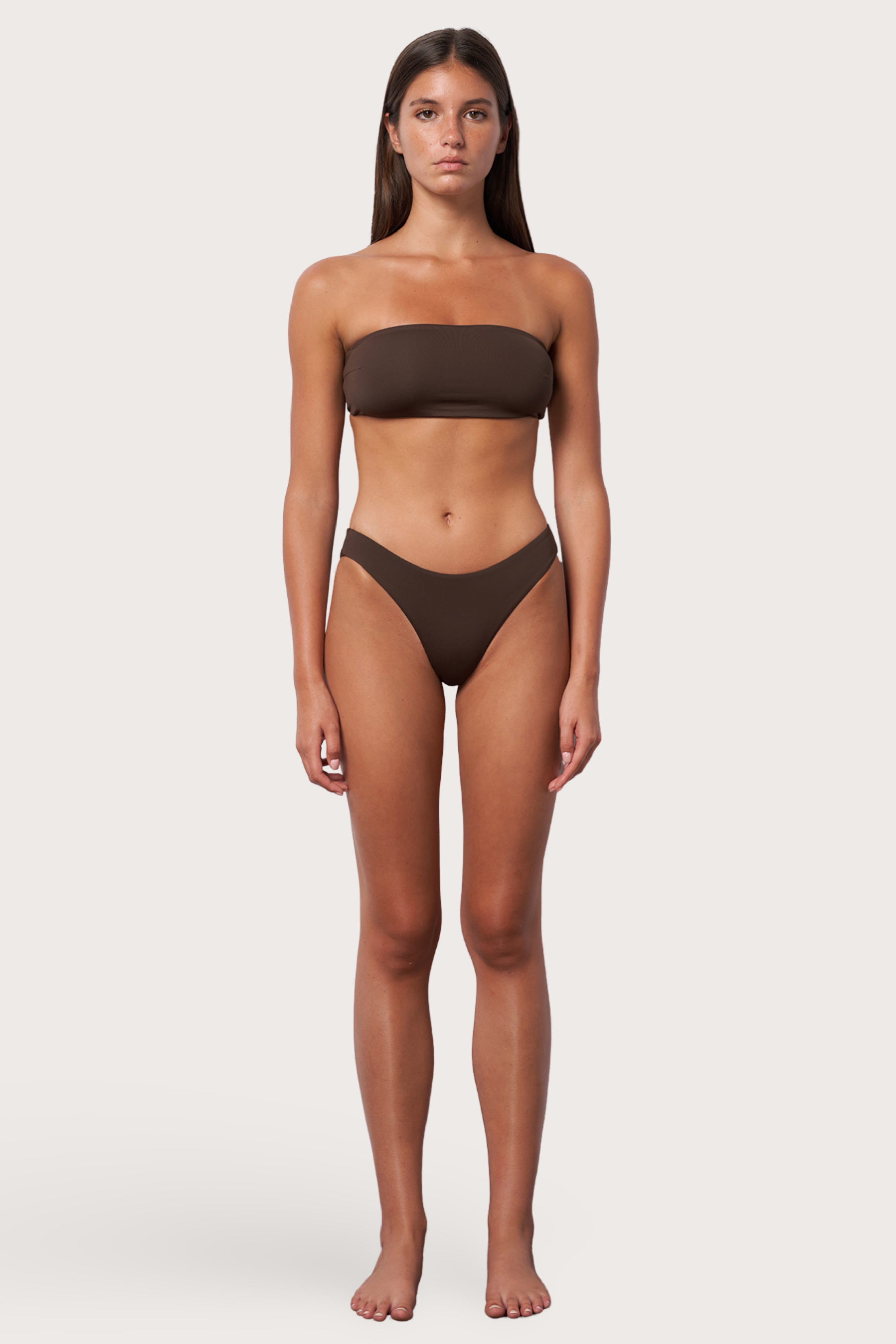 TOAST SWIM Slide Bandeau Bikini Top   Espresso
