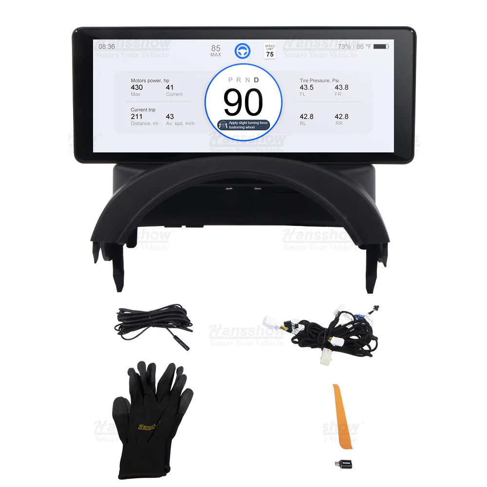 HANSSHOW Tesla Model 3, Y F68 Carplay Dashboard Touch Screen 6.86" Display, 2017 2024