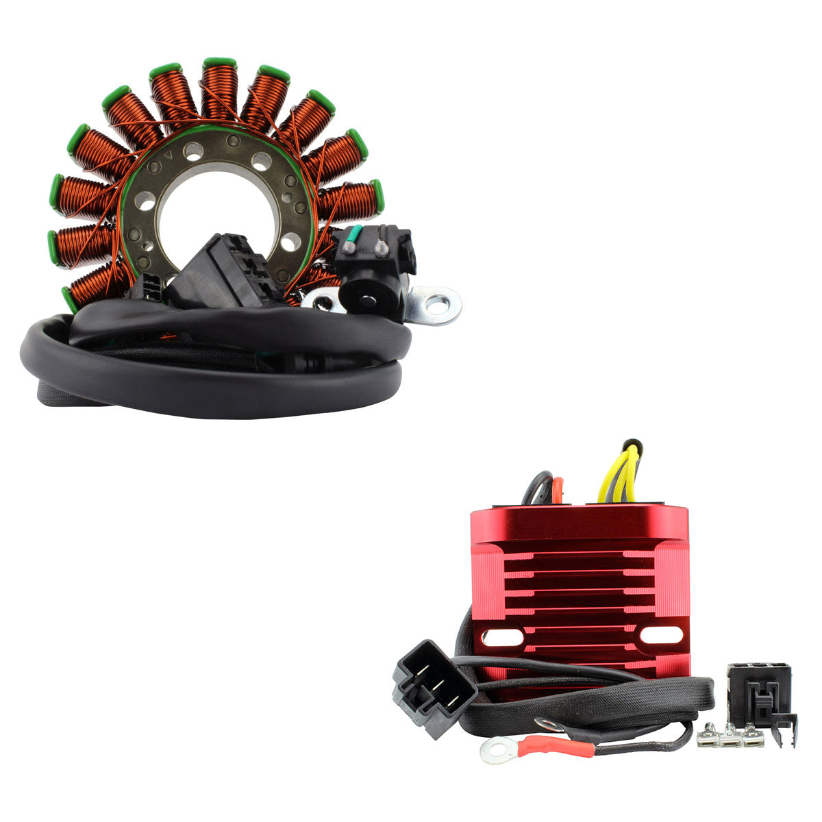 RMSTATOR Generator Stator + Aluminum Mosfet Regulator for Triumph Daytona 675   Daytona 675 R 2006 2020   OEM# T1300181 T1305123