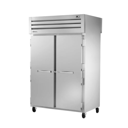 TRUE STA2RPT 2S 2G HC pass thru two section refrigerator with stainless steel doors