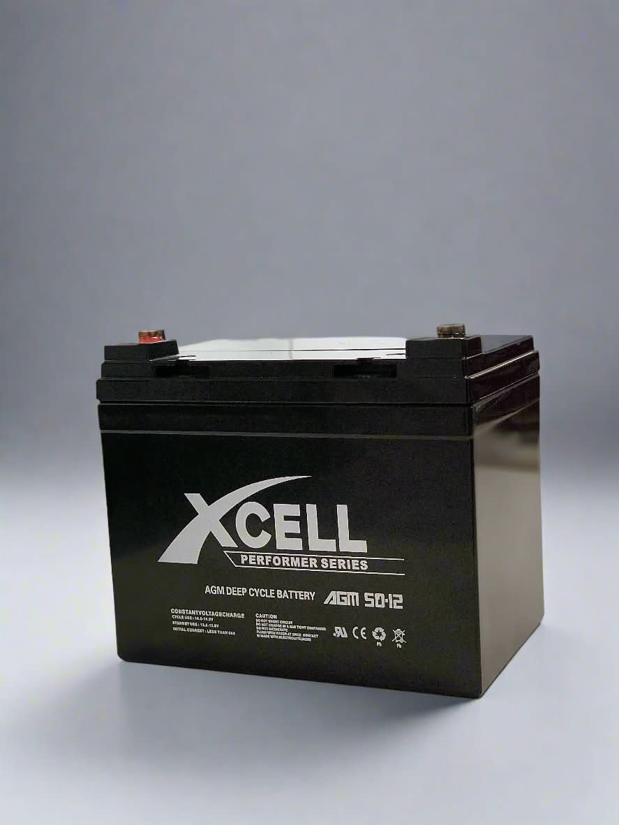 BATTERYMATE X Cell 50Ah AGM Battery Deep Cycle 12v Mobility Scooter Golf Cart Camping Volt