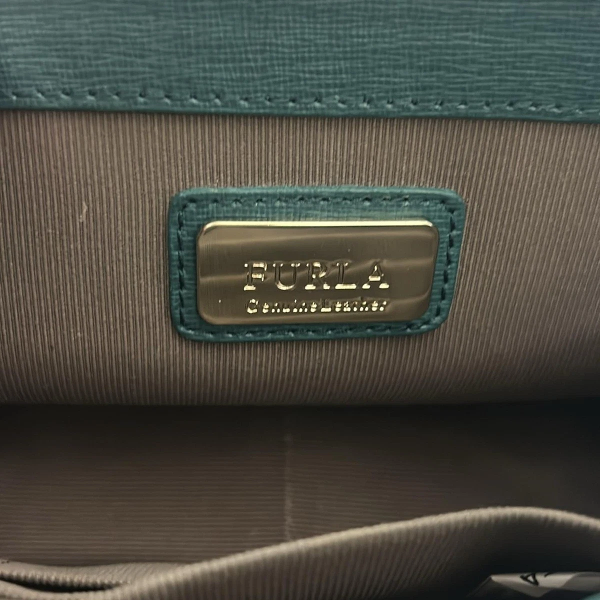 Autentica FURLA Julia   Borsa a tracolla in pelle blu verde