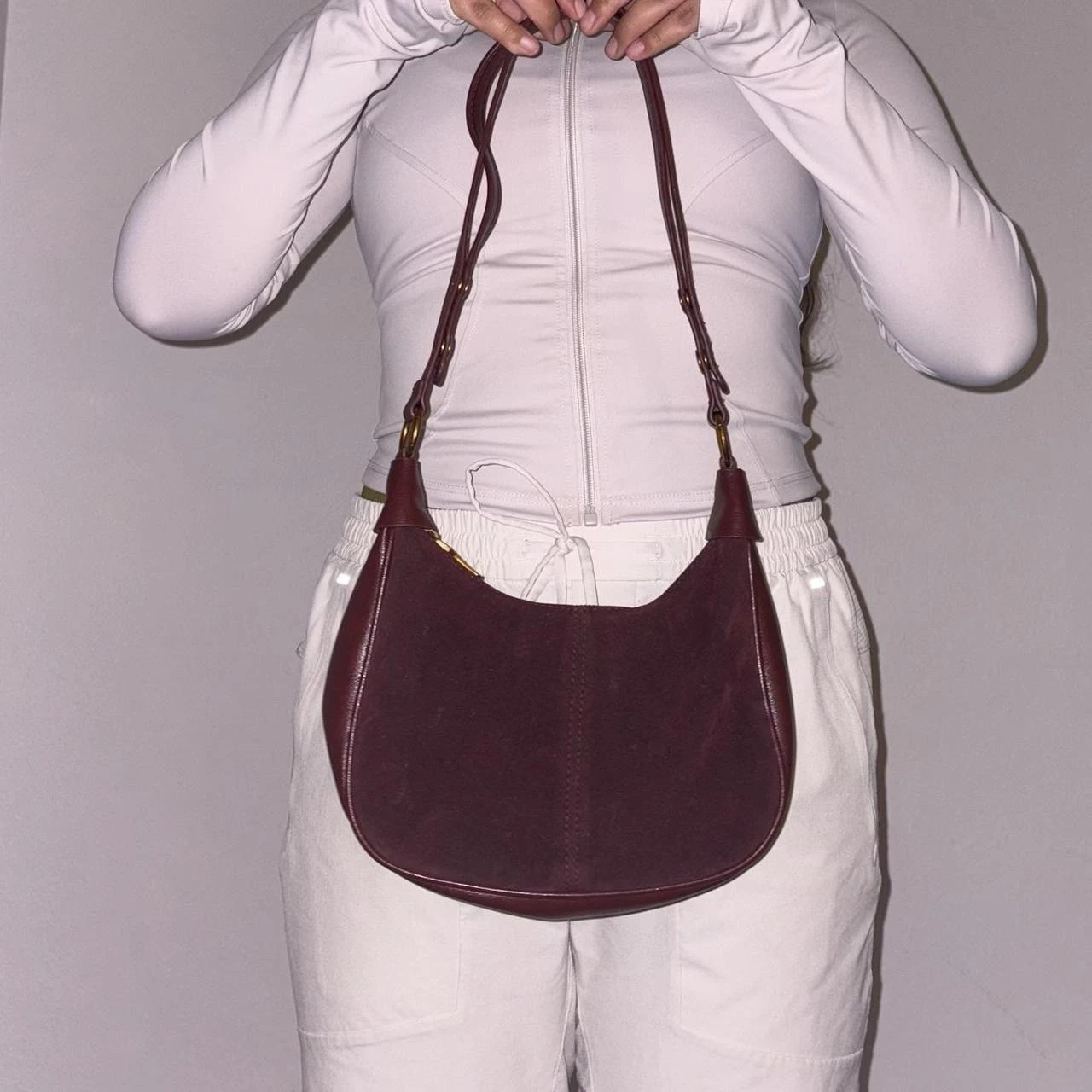 Borsa a tracolla SHEIN in camoscio rosso bordeaux