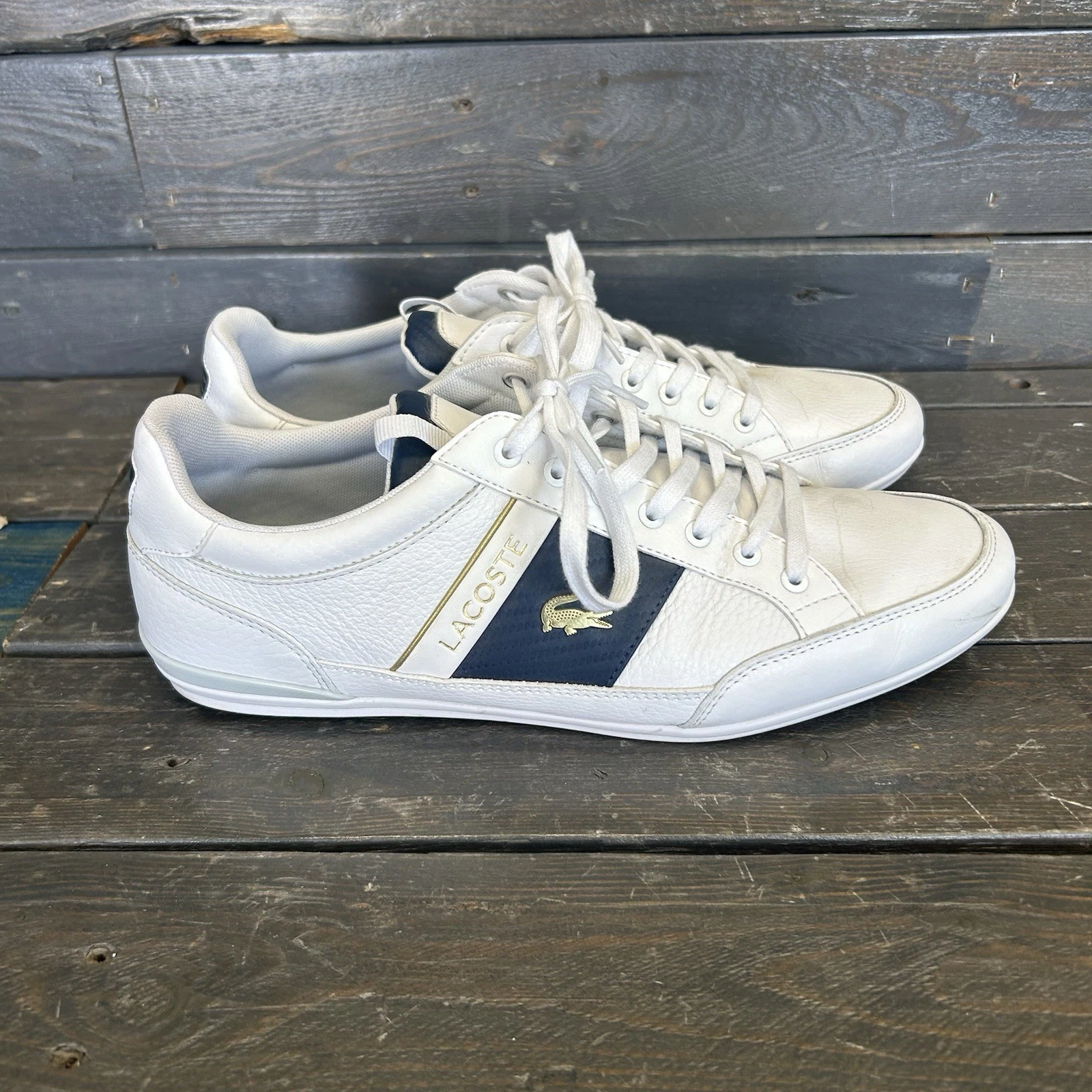 LACOSTE SPORT Lacoste Chaymon Mens Shoes White Leather Casual Sneakers SZ 9.5