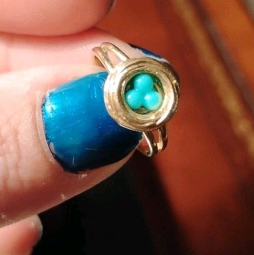 Vintage AVON Birds Nest Ring Blue Robin Eggs Size 4.5 Adjustable