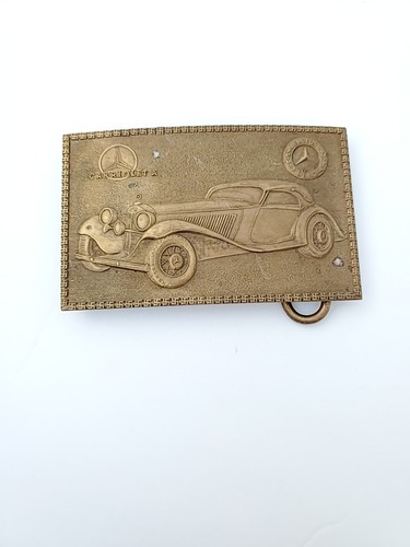 Antique Mercedes Benz Car Brass Belt Buckle " Walther " Mint Condition