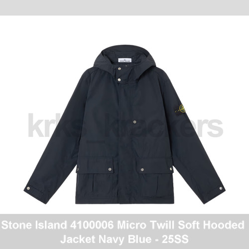 Stone Island 4100006 Micro Twill Soft Hooded Jacket Navy Blue   25SS