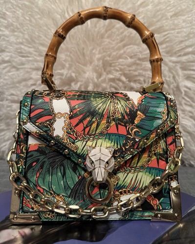 Aldo women handbag Size: small Color: multicolor wood handle