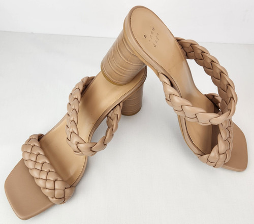 UNISA Sandali tacco alto 3" A New Day cinturino intrecciato slip on punta aperta marrone vegan taglia 11