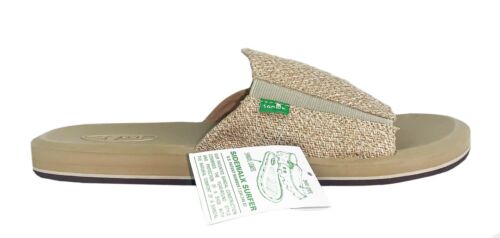 Sanuk Vagabond Slide Natural Hemp Sidewalk Surfer Sandals Mens Size 9  NEW 