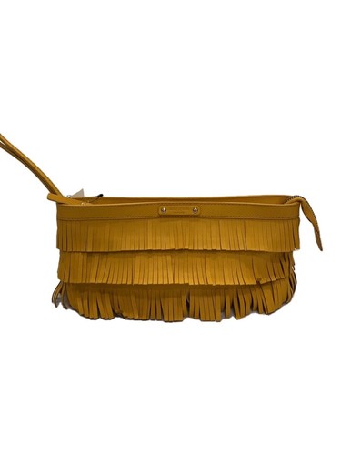 kate spade new york clutch bag yellow solid color Q069 fringe