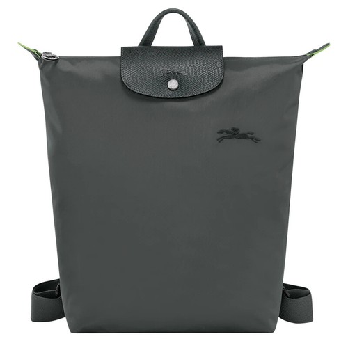 LE TANNEUR LONGCHAMP Le Pliage Green M Backpack Graphite   Canvas New