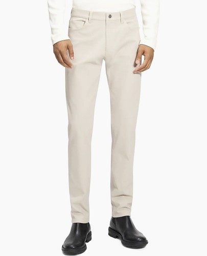 Theory Mens Raffi Pants Size 31 Ivory Neoteric Twill Slim Leg 5 Pocket Jeans EUC
