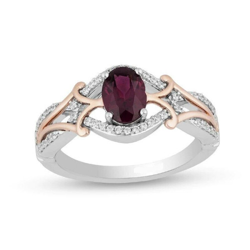 Mulan Live Action Rhodolite 1 6 CT CZ Diamond Engagement & Wedding Ring Silver