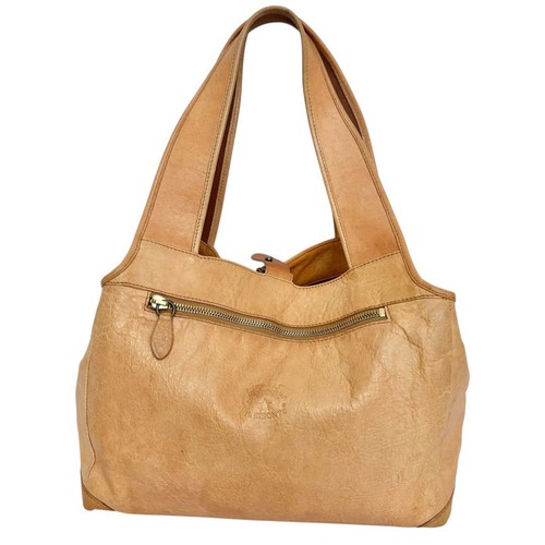 Il Bisonte Leather Handbag Beige Simple U 30cm x 25cm x 14cm