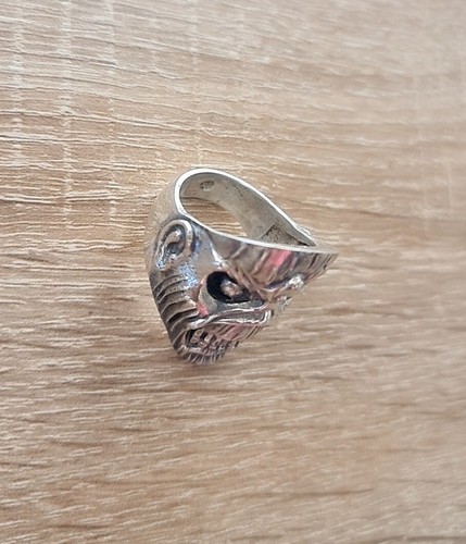 Handmade Sterling Silver Iron Maiden Eddie Ring, Skull Ring