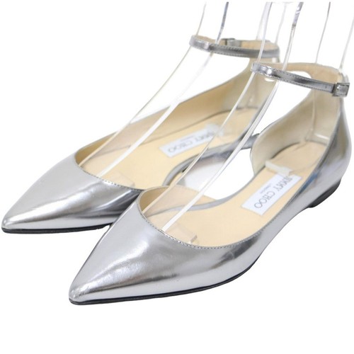 JIMMY CHOO Silver Size:36 (23.0cm) Metallic Leather Ankle Strap U BEEG 0