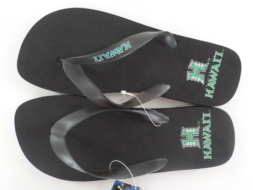 BRANDBLACK Infradito Kam Kasuals Inc. TG M UNIVERSITÀ DELLE HAWAII ciabatte unisex nere nuove con etichette