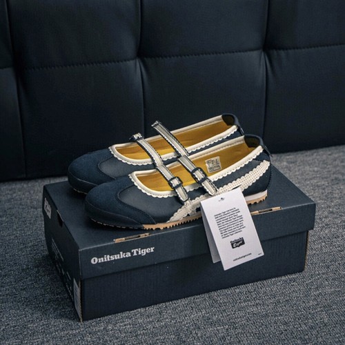 2025 Patou x Onitsuka Tiger Mexico 66 Tgrs Black Cream Ballet Flats 118A2678 001
