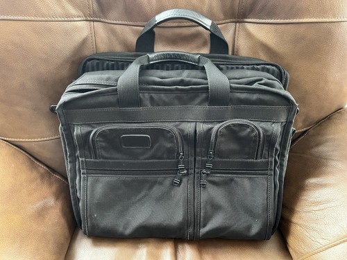 Tumi Black Ballistic Nylon Briefcase Work Shoulder Bag 2674D3