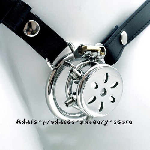 Stainless Steel Spiked Chastity Cage Flat Cage Screw Sissy Peni Rings