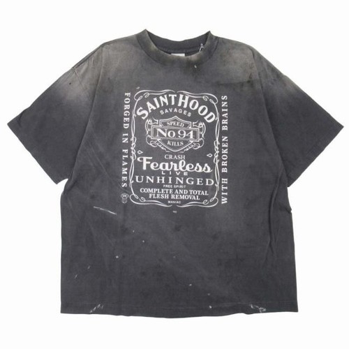 St. Michael Neighborhood 25SS Fearless Logo Print SS T Shirt Black L U