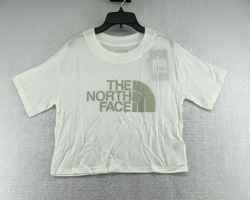 The North Face Womens Crew Neck Short Sleeve Casual White Cropped Top Size Small