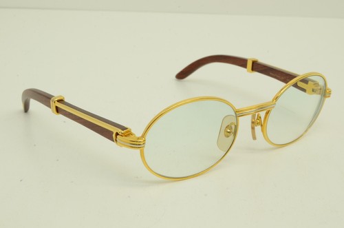 CARTIER GLASSES Authentic Cartier Sunglasses Giverny 51 20 130b Bubinga Wood Eyeglasses Frames 2