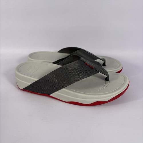 Fitflop Surfa Toe Post Sandals   Pewter Grey Size 7 Microwobbleboard Base NEW