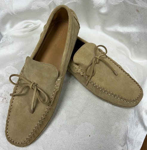 NEW Zara Men  Tan Suede Ortholite Tasseled Loafers Driving Shoes Size 11 Portug