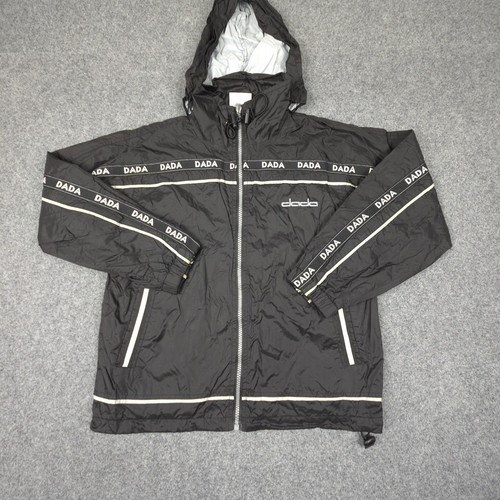 SUPREME vintage Dada Jacket Womens 8 black windbreakerlong sleeve hooded full zip Size 8