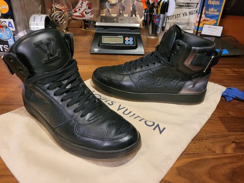 Men's Size 8   8.5 US Rare LOUIS VUITTON Black Rivoli Sneaker Boots 6 Euro NoBox