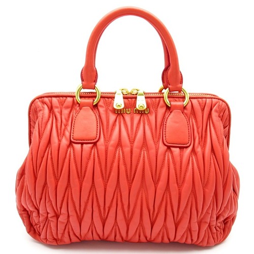 Miu Miu 2Way Handbag Rln061 Leather Ladies Coral R289