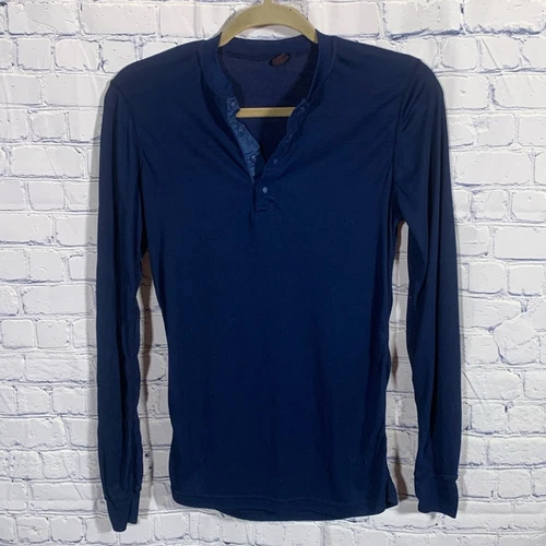 Patagonia Women's Vintage Y2K Long Sleeve Capilene Top Snap Closure Top Blue M