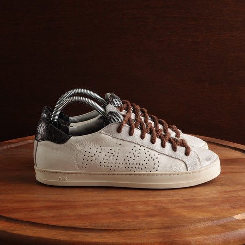 P448 Sneakers Donna TG EU 35 US 5 5 5 Bianco John Pelle Scarpe Basse Italia