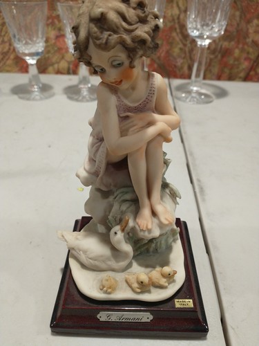 GIORGIO ARMANI Giuse Armani Florence Italy Figurine Child w  Ducks Magic Memories 1986