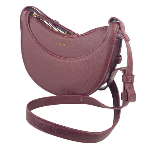 POLÈNE Borsa a mano Polene Numero Dix in pelle viola a 2 vie tracolla a mezzaluna OS