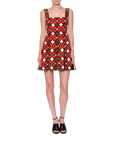 NWT Valentino Cuban Flower print Pleated Sleeveless Dress Size 8
